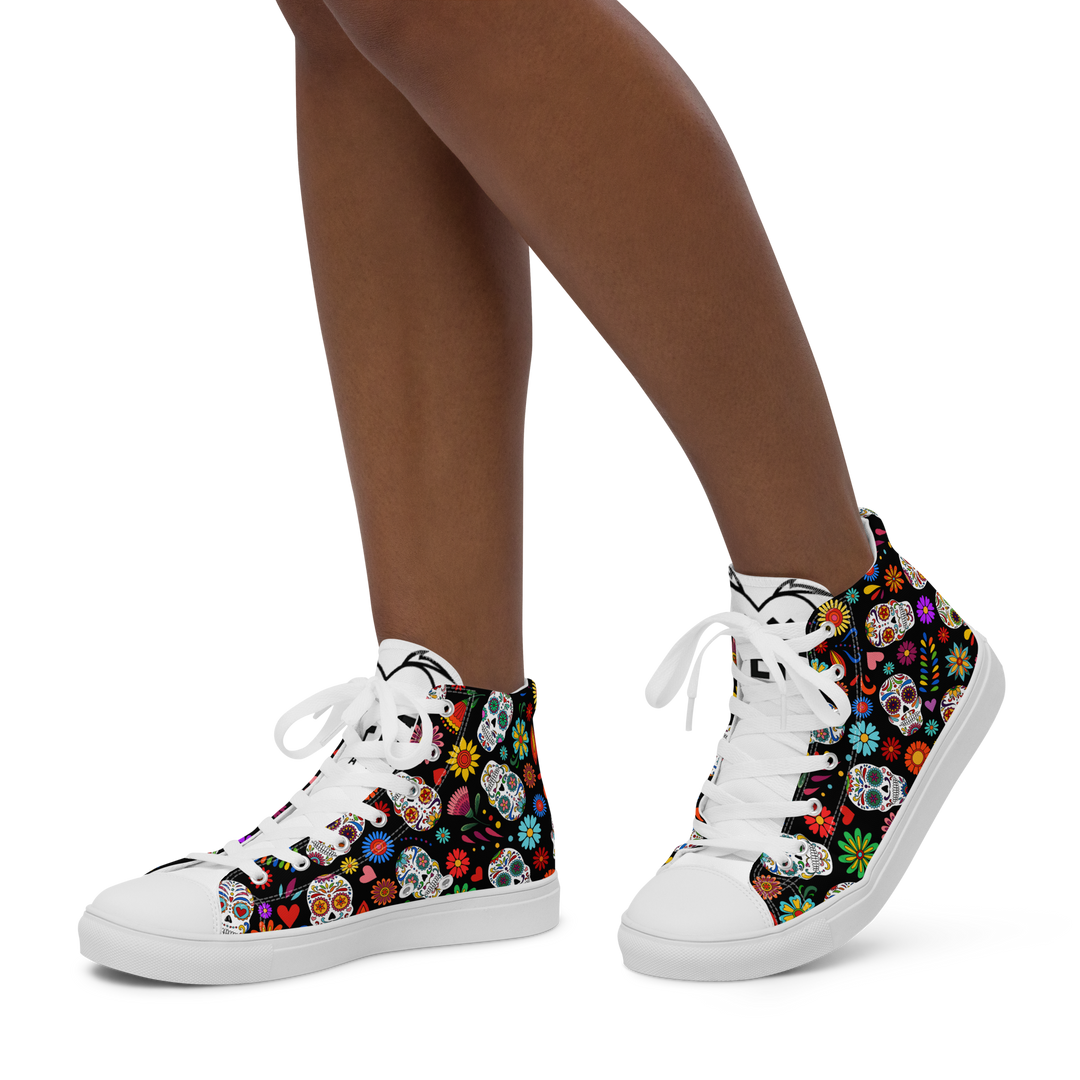 Sneakers alte in tela da donna SKULL EDITION - Gufetto Brand 