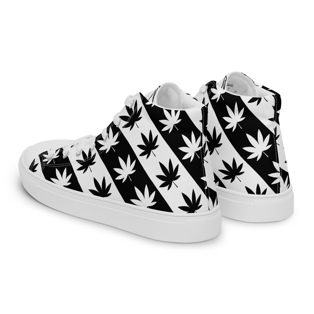 Sneakers alte in tela da donna CANNABIS B/W - Gufetto Brand 