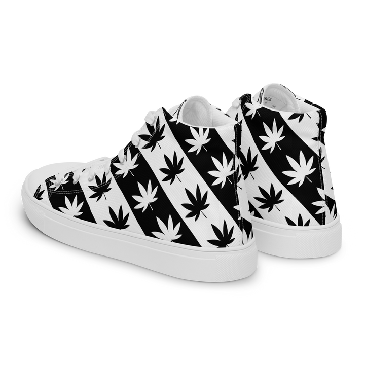 Sneakers alte in tela da donna CANNABIS B/W - Gufetto Brand 