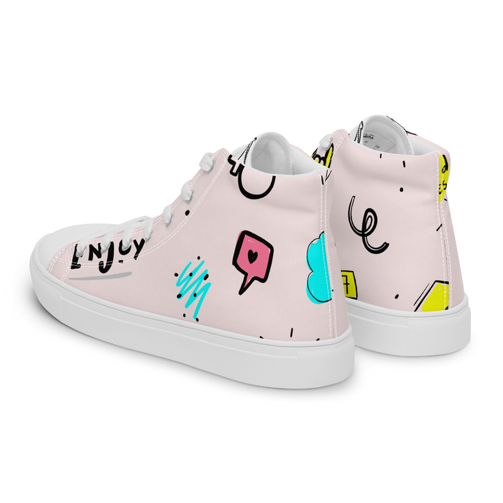 Sneakers alte in tela da donna PINK ENJOY - Gufetto Brand 