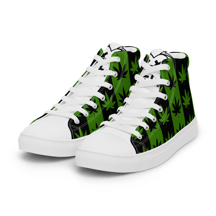 Sneakers alte in tela da donna CANNABIS VERDI - Gufetto Brand 