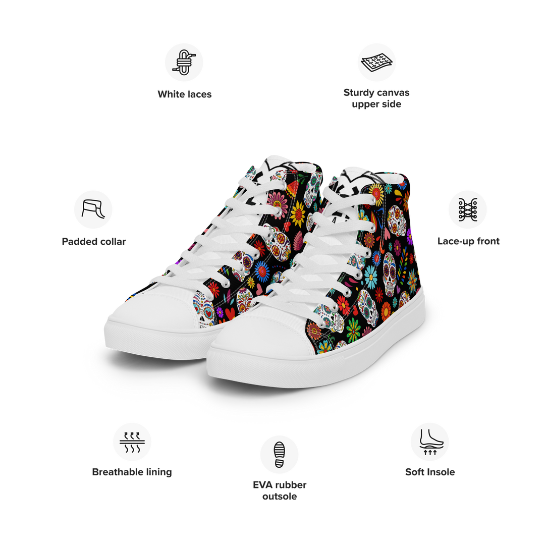 Sneakers alte in tela da donna SKULL EDITION - Gufetto Brand 