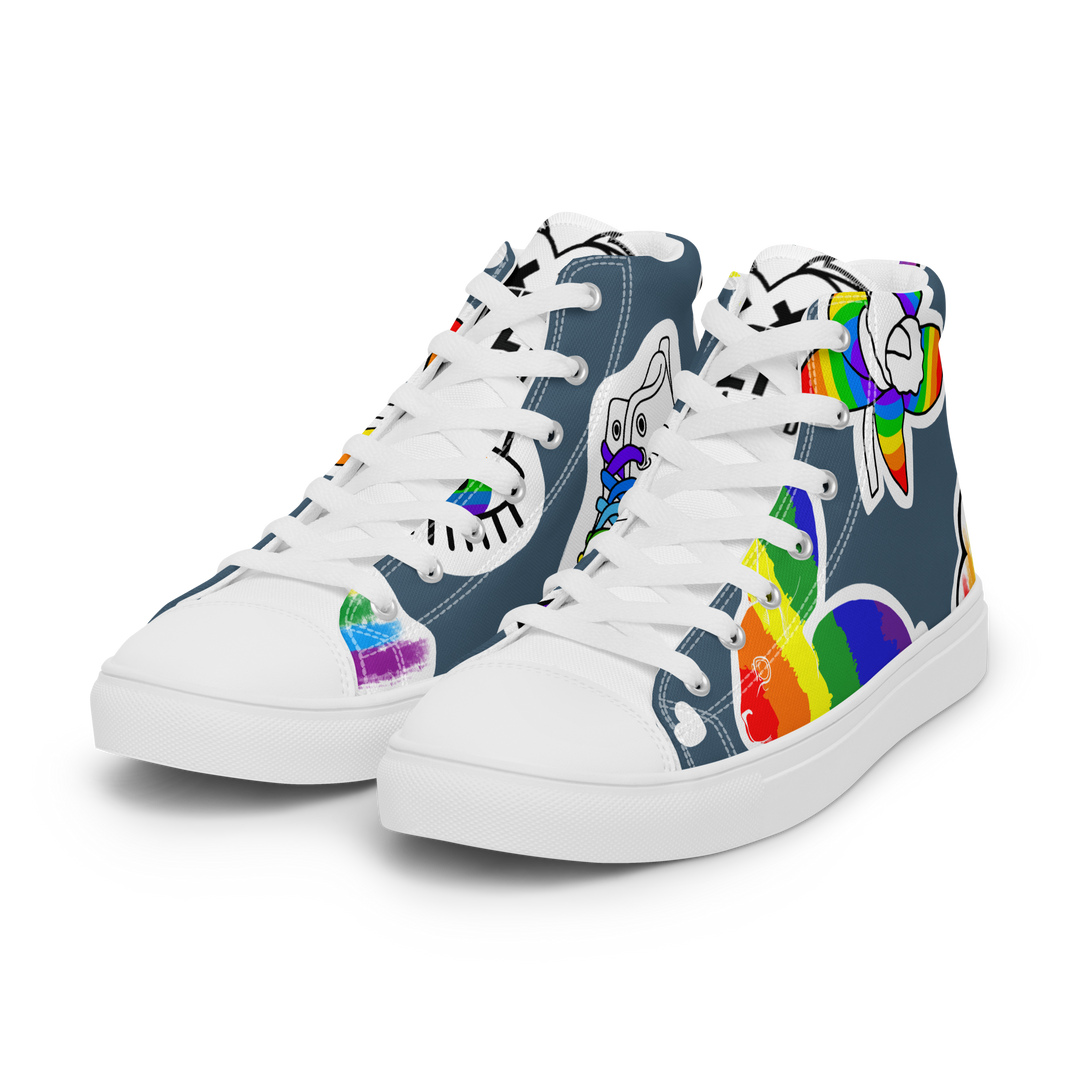 Sneakers alte in tela da donna ARCOBALENO - Gufetto Brand 