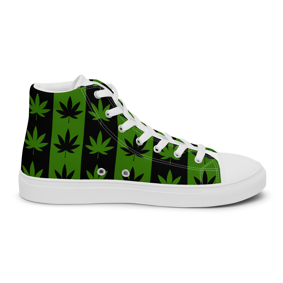 Sneakers alte in tela da donna CANNABIS VERDI - Gufetto Brand 