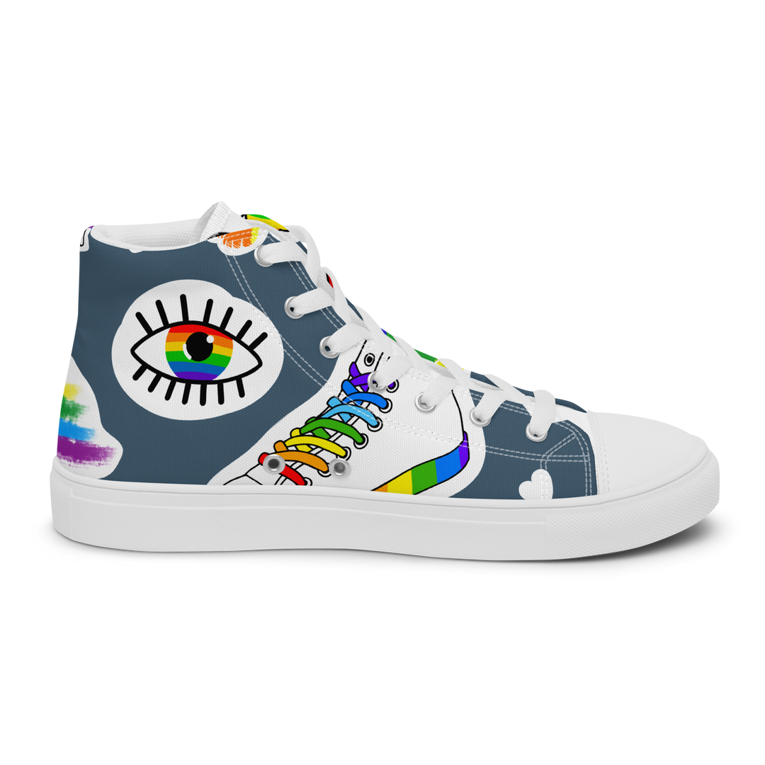 Sneakers alte in tela da donna ARCOBALENO - Gufetto Brand 