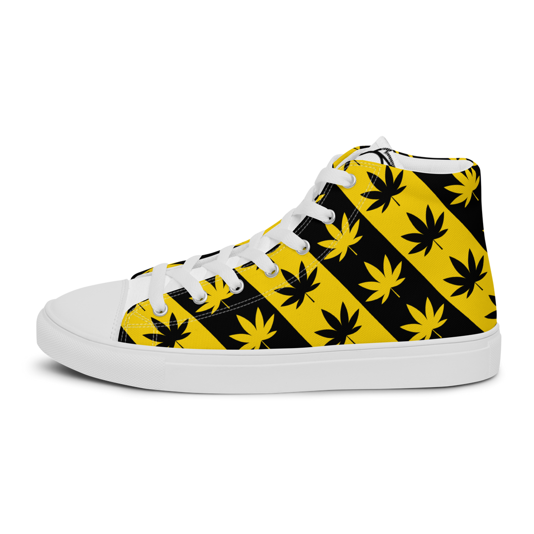 Sneakers alte in tela da donna CANNABIS GIALLE - Gufetto Brand 