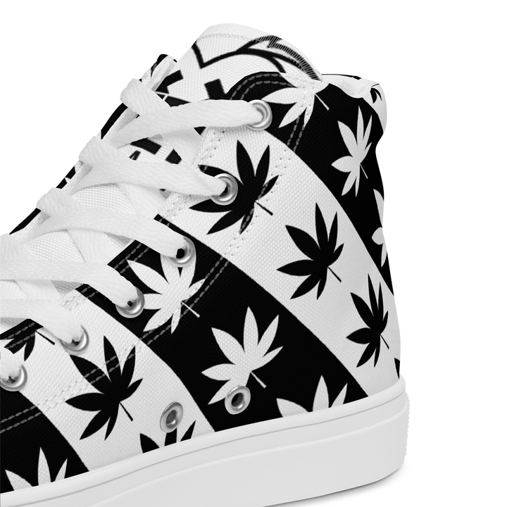 Sneakers alte in tela da donna CANNABIS B/W - Gufetto Brand 