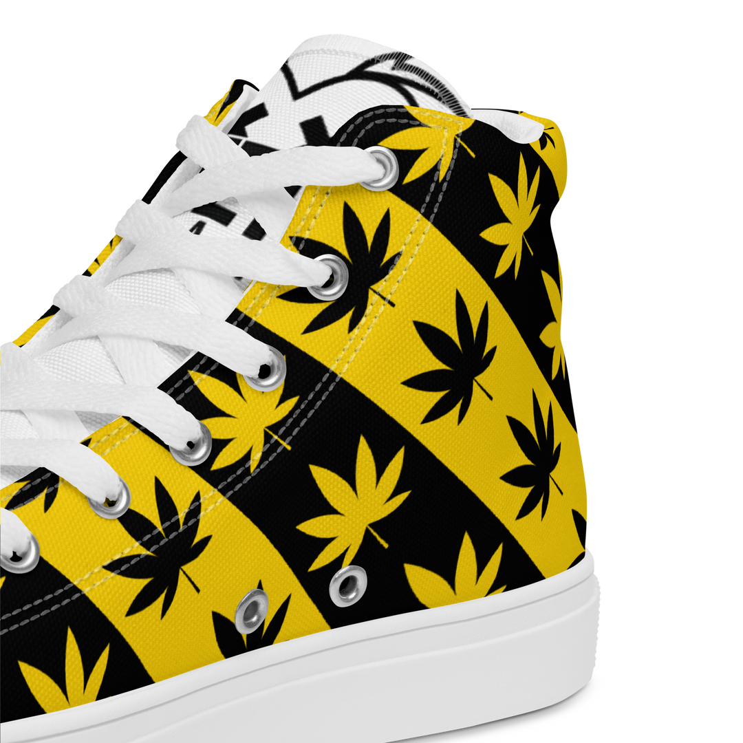 Sneakers alte in tela da donna CANNABIS GIALLE - Gufetto Brand 