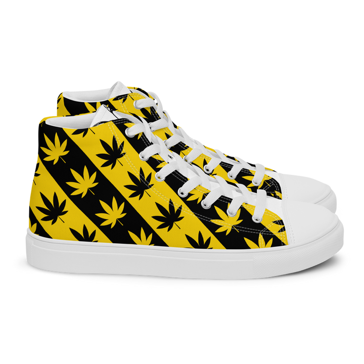 Sneakers alte in tela da donna CANNABIS GIALLE - Gufetto Brand 