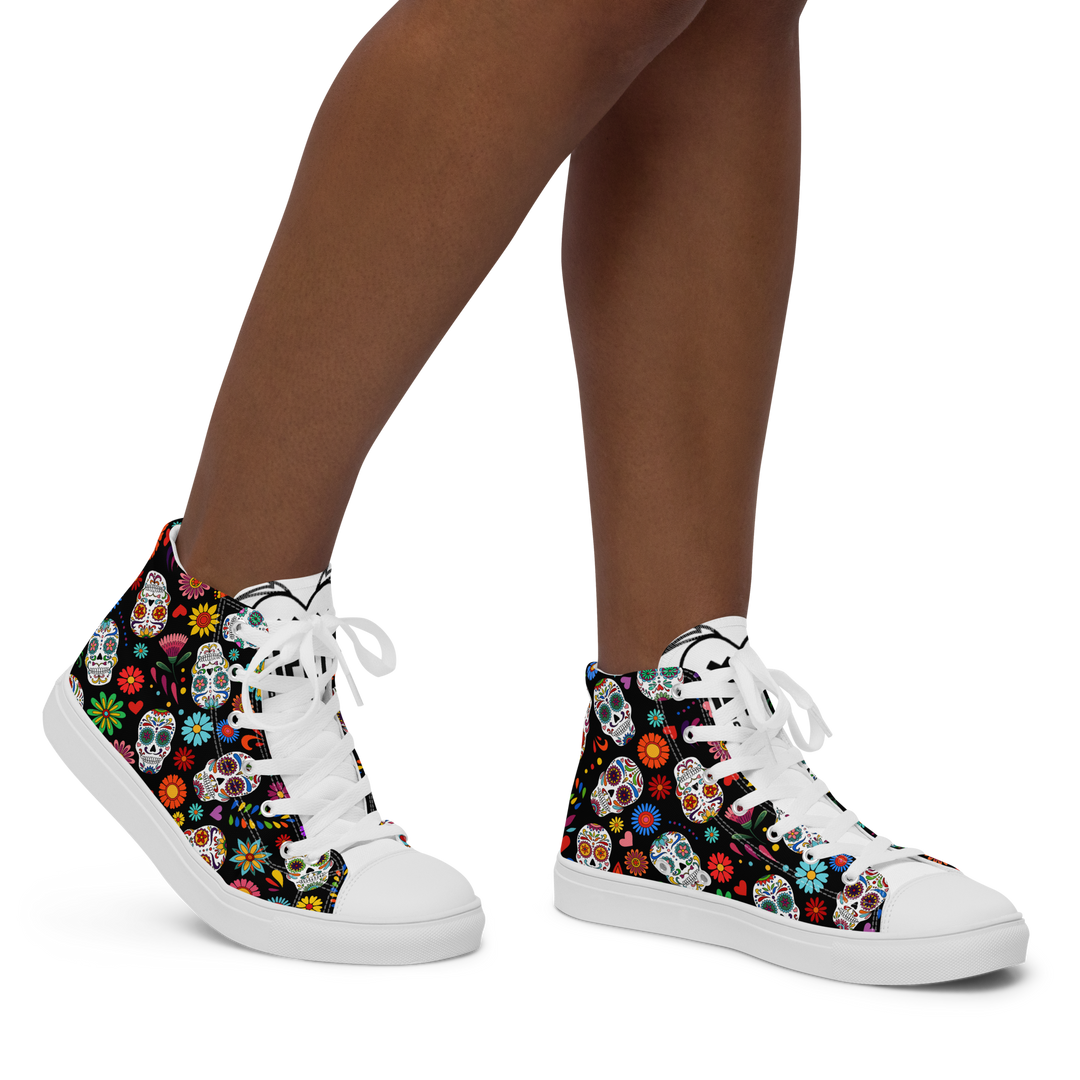 Sneakers alte in tela da donna SKULL EDITION - Gufetto Brand 