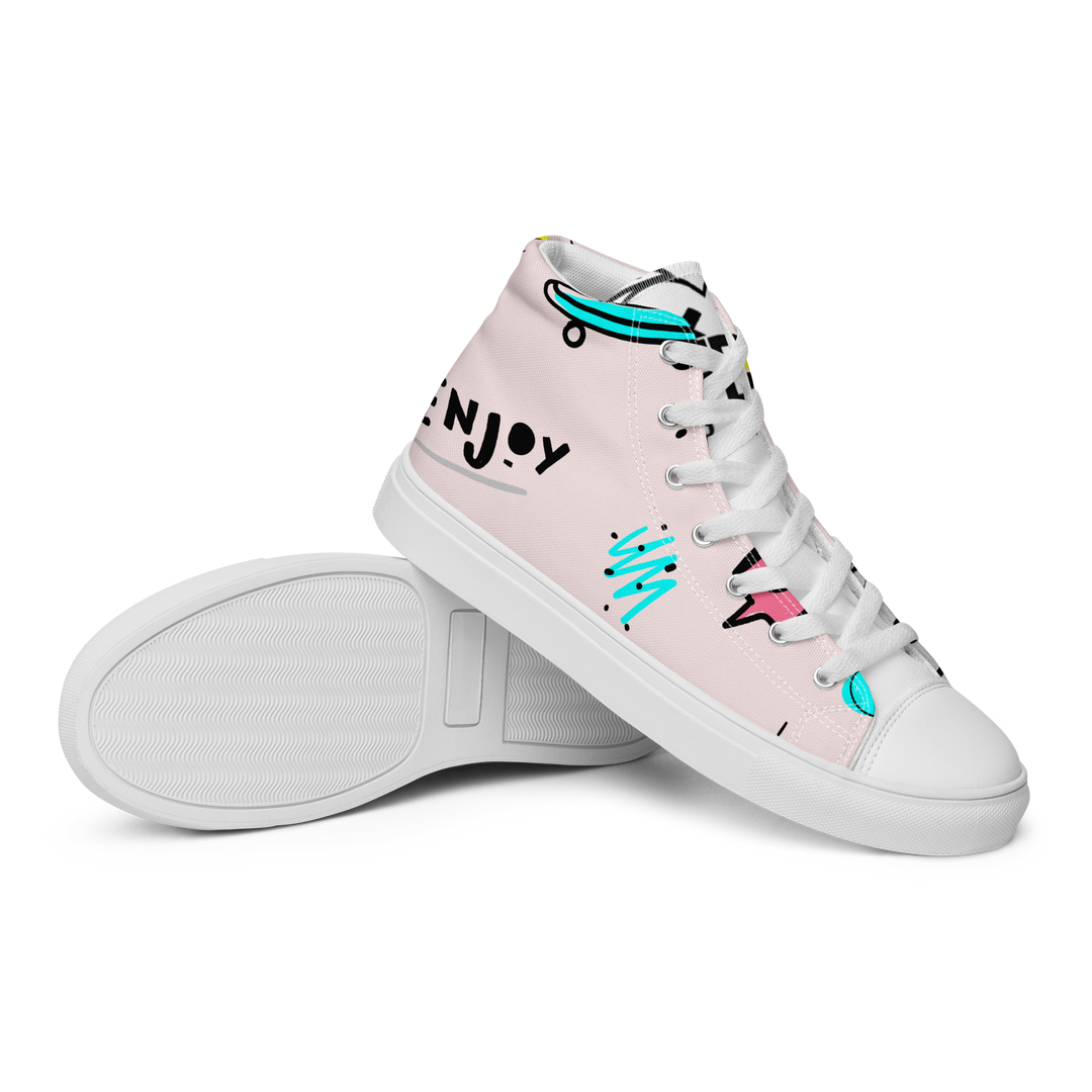 Sneakers alte in tela da donna PINK ENJOY - Gufetto Brand 