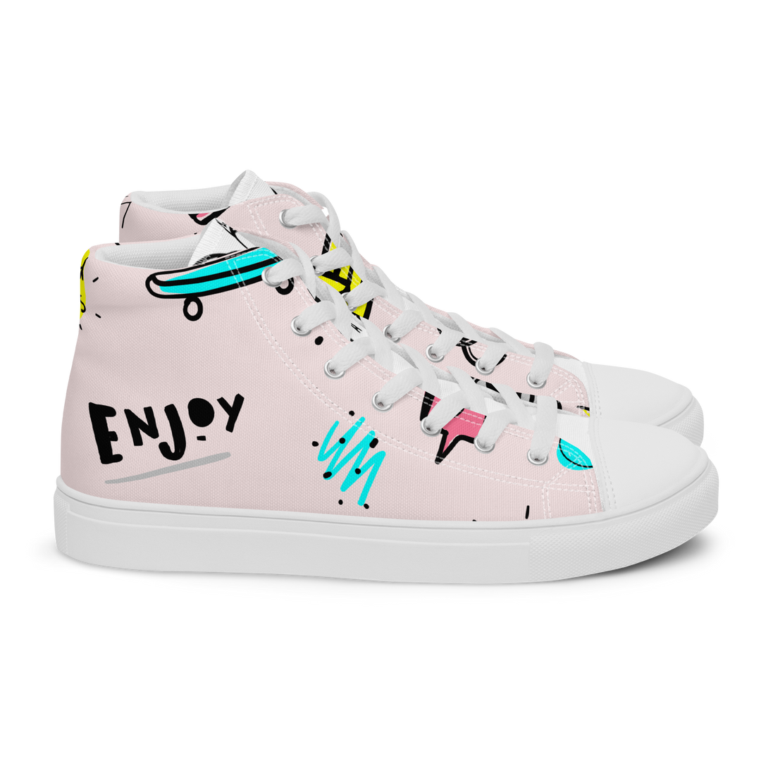 Sneakers alte in tela da donna PINK ENJOY - Gufetto Brand 