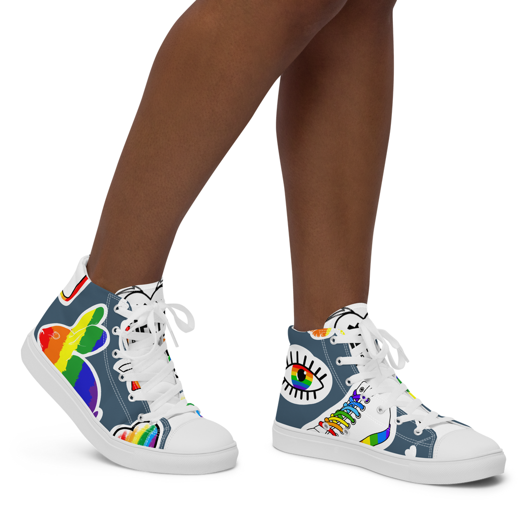 Sneakers alte in tela da donna ARCOBALENO - Gufetto Brand 