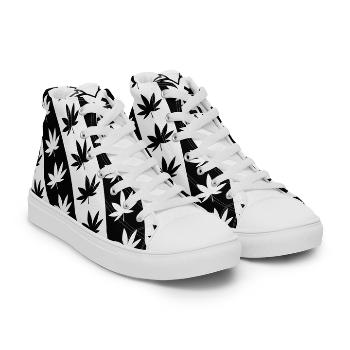 Sneakers alte in tela da donna CANNABIS B/W - Gufetto Brand 