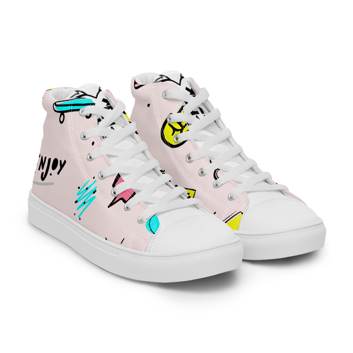 Sneakers alte in tela da donna PINK ENJOY - Gufetto Brand 