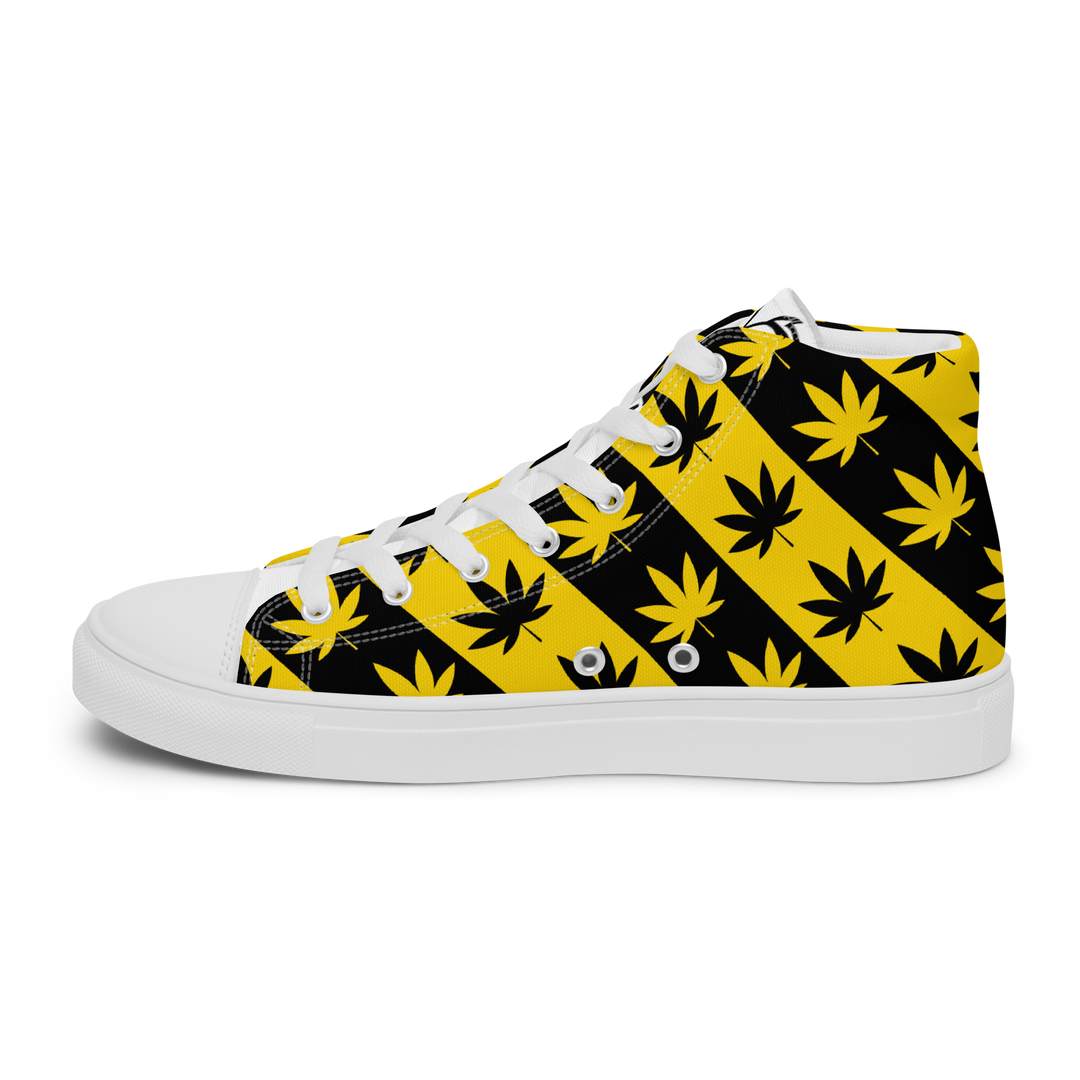 Sneakers alte in tela da donna CANNABIS GIALLE - Gufetto Brand 