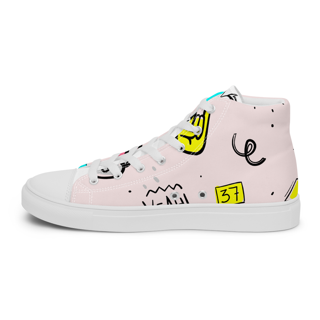 Sneakers alte in tela da donna PINK ENJOY - Gufetto Brand 