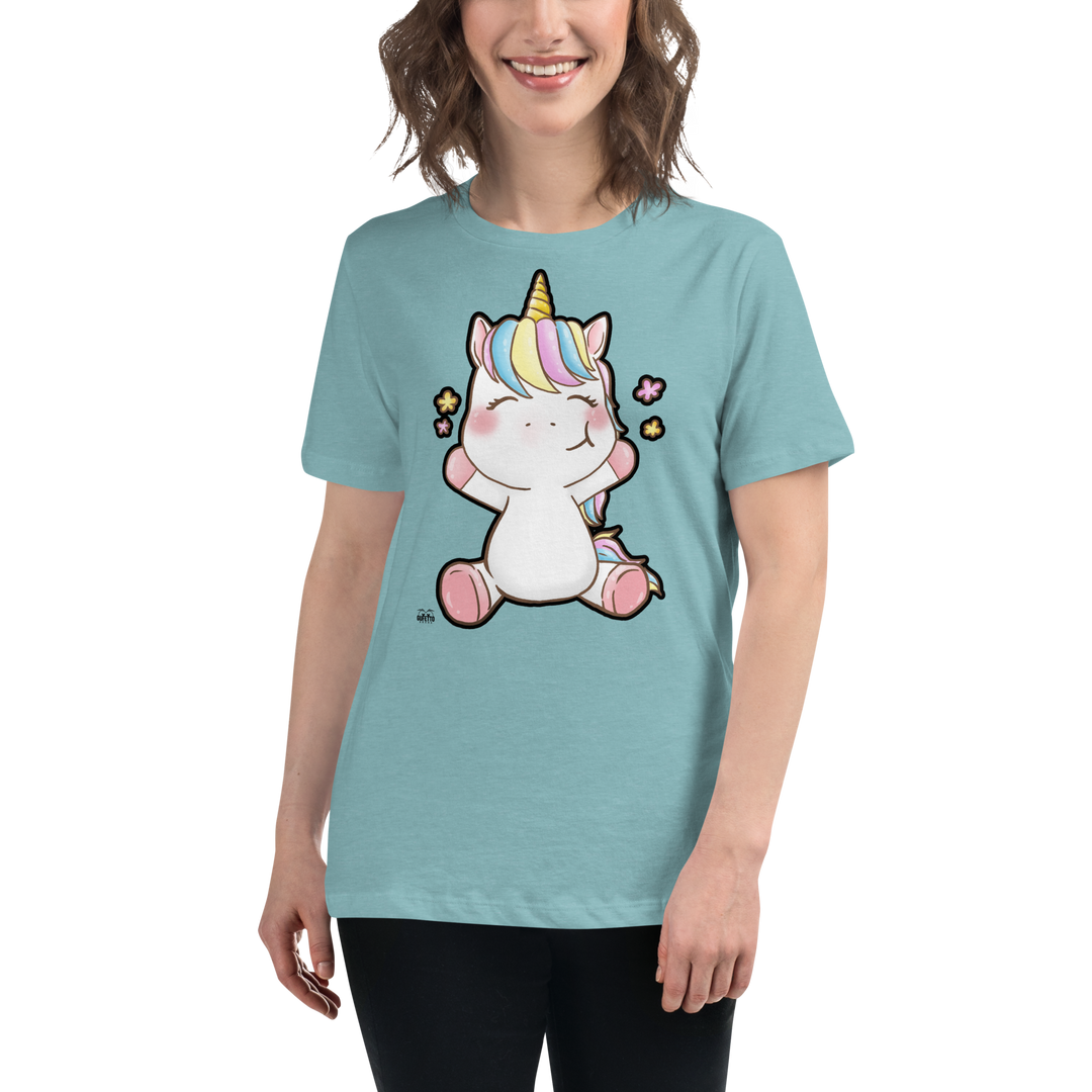 T-shirt fit donna Unicorn Happy