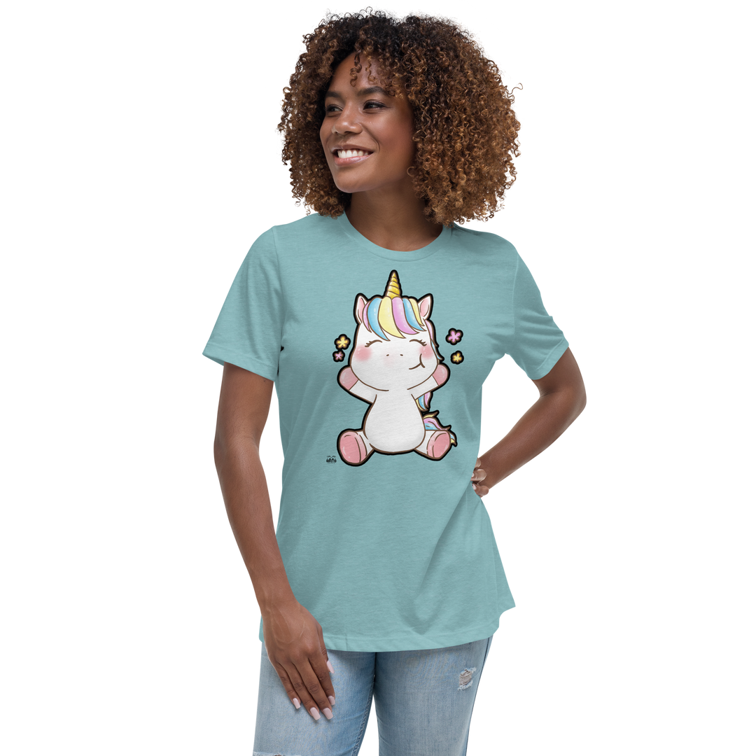 T-shirt fit donna Unicorn Happy