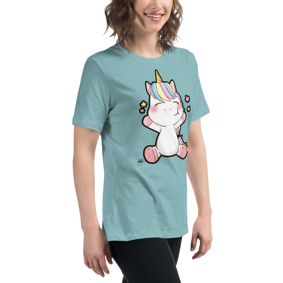 T-shirt fit donna Unicorn Happy