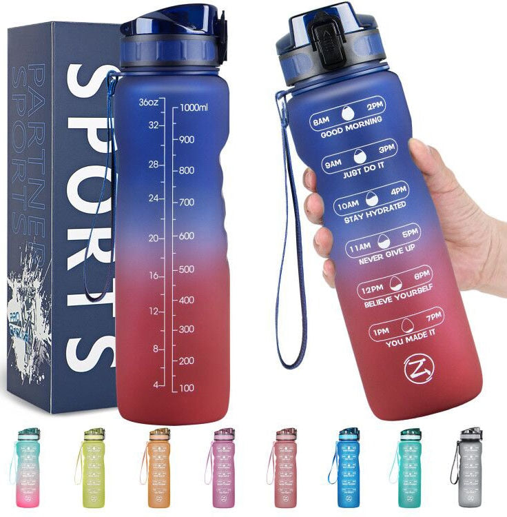 ZOMAKE 32oz Motivational Water Bottle with Time Marker,Leakproof  Sports Water Bottle BPA Free,Fruit Water Bottle Sports 1 Liter - Gufetto Brand 