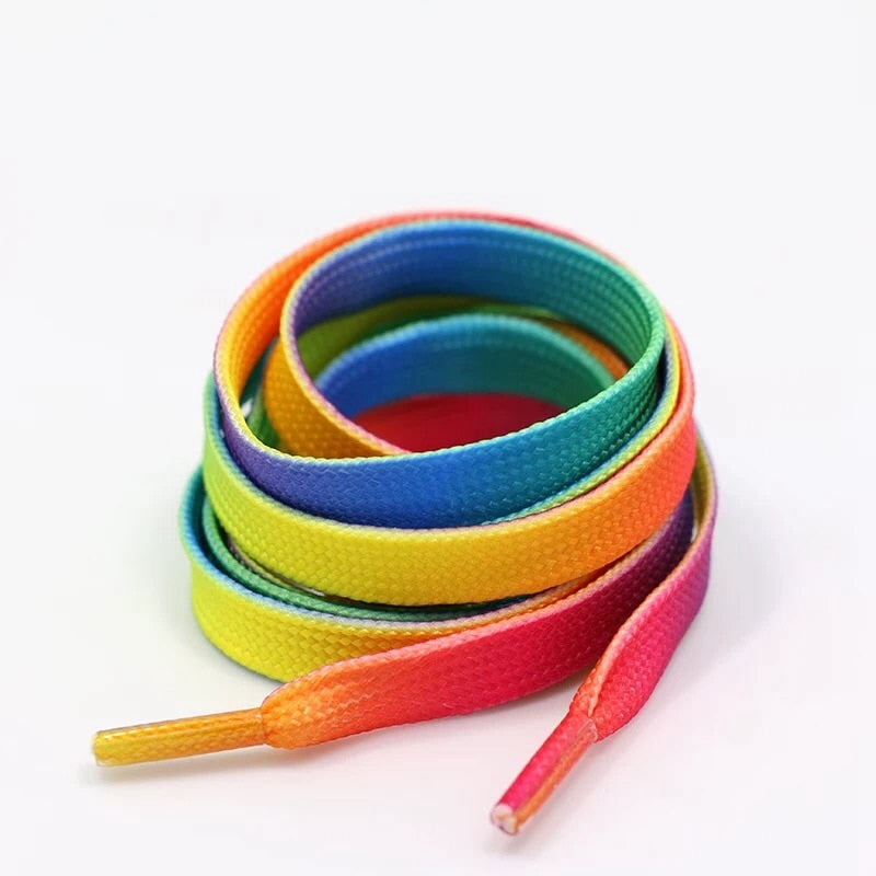 1 paio di lacci colorati arcobaleno sfumato piatto lacci delle scarpe per scarpe casual di tela lacci cromatici di colore 80CM / 100CM / 120CM / 150 - Gufetto Brand 