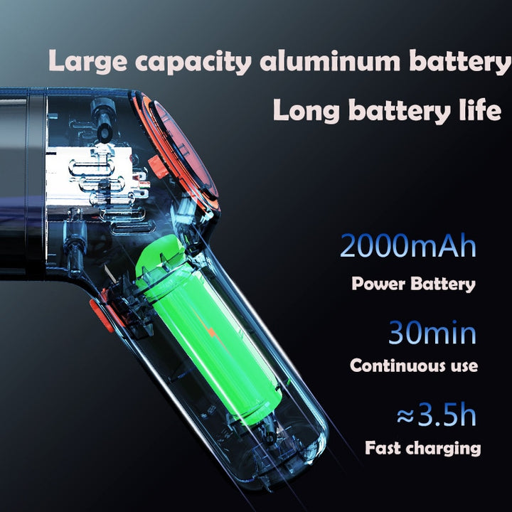 Aspirapolvere per auto senza fili 8000Pa Aspirapolvere automatico portatile senza fili Aspirapolvere domestico; Mini aspirapolvere per auto a doppio uso con batteria incorporata - Gufetto Brand 