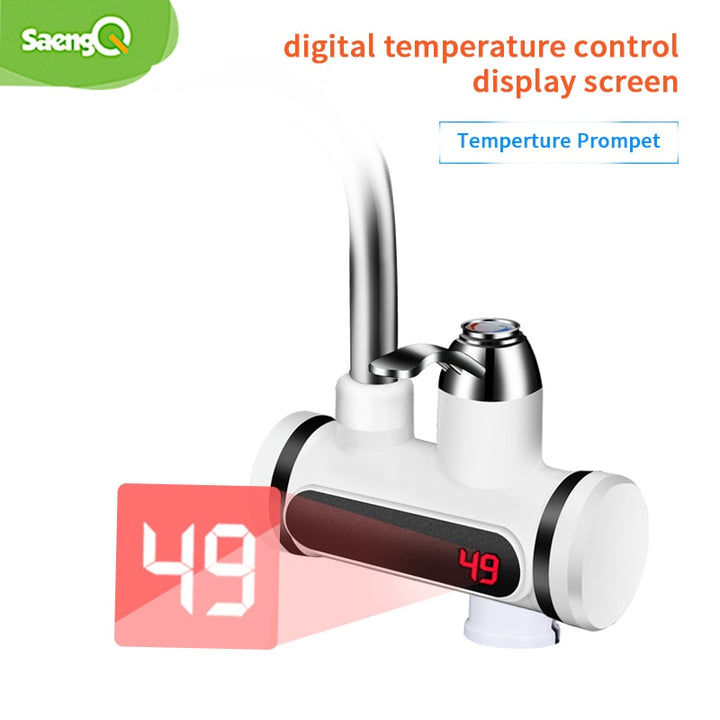 saengQ Electric Faucet Water Heater Temperature Display Instant Hot Water heaters Kitchen Tankless water heating - Gufetto Brand 