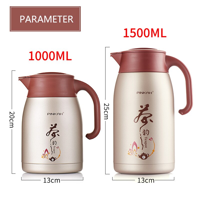 Vendita calda PINKAH 1L / 1.5L Casa Thermo Brocca Affari Calore Bollitore Ufficio Caffè Tè Vuoto Isolato Pentola Thermos da viaggio Boccette - Gufetto Brand 