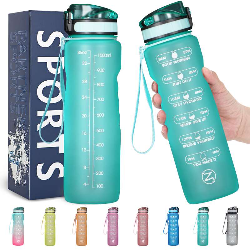 ZOMAKE 32oz Motivational Water Bottle with Time Marker,Leakproof  Sports Water Bottle BPA Free,Fruit Water Bottle Sports 1 Liter - Gufetto Brand 