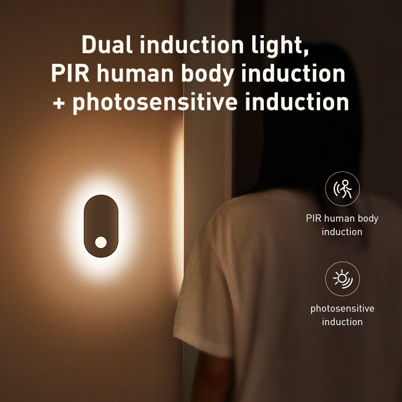 Baseus Luce notturna magnetica Luce notturna a induzione del corpo umano Lampada a led Lampada da parete a induzione automatica con corpo ricaricabile - Gufetto Brand 