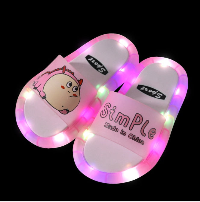 Pantofole luminose per bambini Comode per casa con luce a led antiscivolo in PVC morbido - Gufetto Brand 