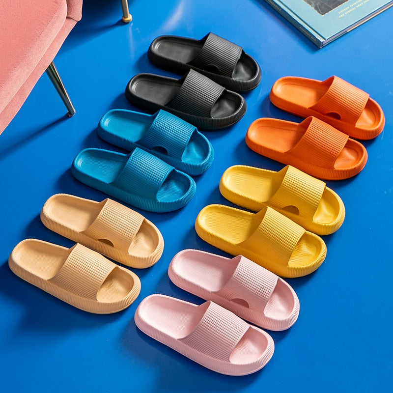 Women Thick Platform Slippers Summer Beach Eva Soft Sole Slide Sandals Leisure Men Ladies Indoor Bathroom Anti-slip Shoes - Gufetto Brand 