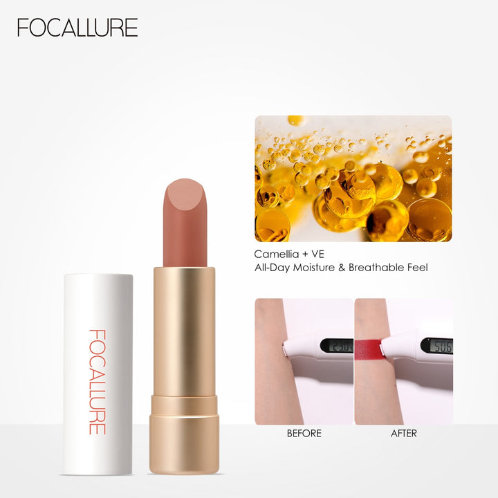 FOCALLURE Rossetto opaco per labbra Velluto nudo a lunga durata Leggero Staymax Polvere Impermeabile Idrata il trucco delle donne - Gufetto Brand 