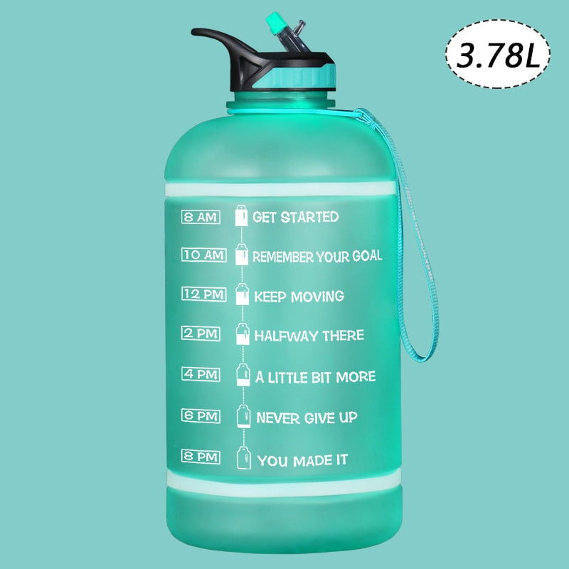 ZOMAKE 2.2/3.78L Gallon Water Bottle with Time Marker &amp; Straw, Motivational Water Jug BPA Free Leakproof Large Water Bottles Gym - Gufetto Brand 