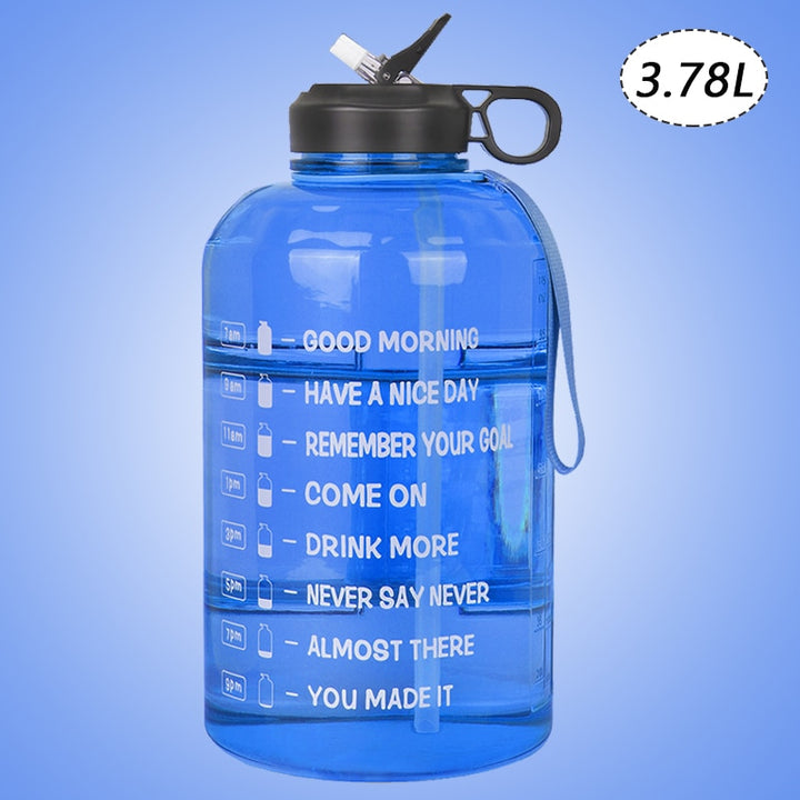 ZOMAKE 2.2/3.78L Gallon Water Bottle with Time Marker &amp; Straw, Motivational Water Jug BPA Free Leakproof Large Water Bottles Gym - Gufetto Brand 