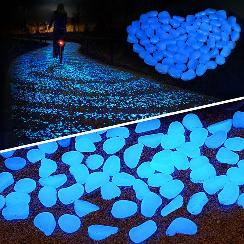 Garden Decor Luminous Stones Glow In Dark Decorative Pebbles Outdoor Fish Tank Decoration Pebble Rocks Aquarium Mix Color H1207 - Gufetto Brand 