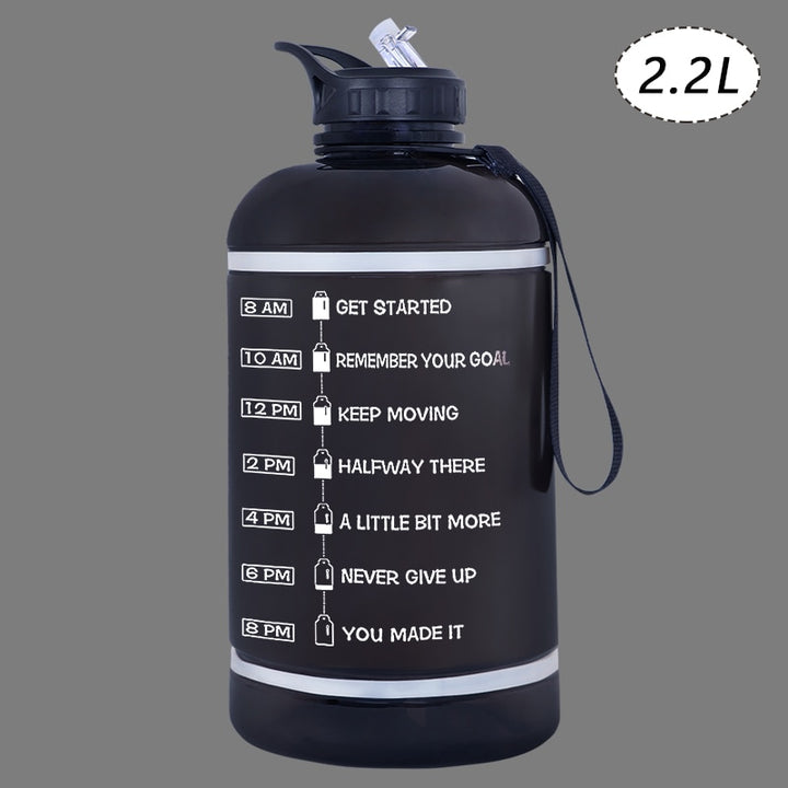 ZOMAKE 2.2/3.78L Gallon Water Bottle with Time Marker &amp; Straw, Motivational Water Jug BPA Free Leakproof Large Water Bottles Gym - Gufetto Brand 