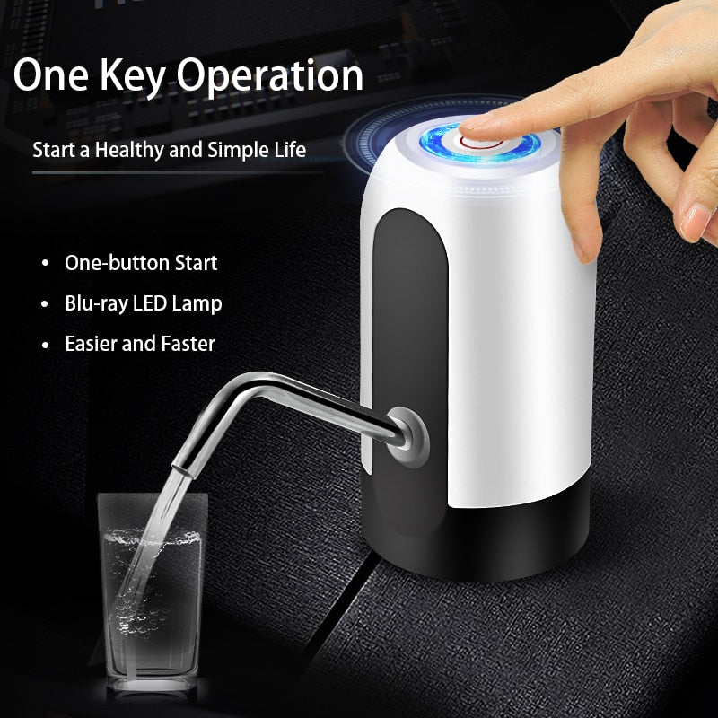 HiPiCok Water Bottle Pump USB Charging Automatic Electric Water Dispenser Pump Bottle Water Pump Auto Switch Drinking Dispenser - Gufetto Brand 