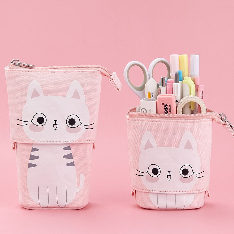 Cute Cat School Pencil Case for Girls Boy Pencilcase Canvas Cartridge Pen Bag Kawaii Unicorn Pen Box Stationery Korean Penal Kit - Gufetto Brand 