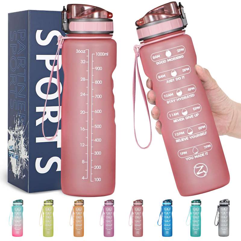 ZOMAKE 32oz Motivational Water Bottle with Time Marker,Leakproof  Sports Water Bottle BPA Free,Fruit Water Bottle Sports 1 Liter - Gufetto Brand 