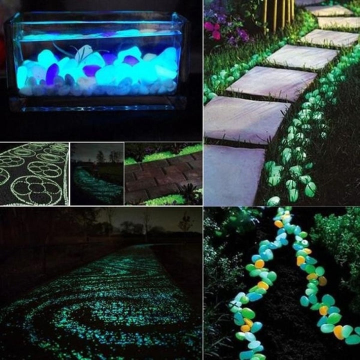 25/50pcs Glow in the Dark Garden Pebbles Glow Stones Rocks for Walkways Garden Path Patio Lawn Garden Yard Decor Luminous Stones - Gufetto Brand 