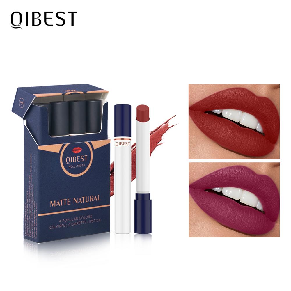 Rossetto Opaco 4 Colori/Set Trucco Labbra Tubo di Sigaretta Impermeabile di Lunga Durata - Gufetto Brand 