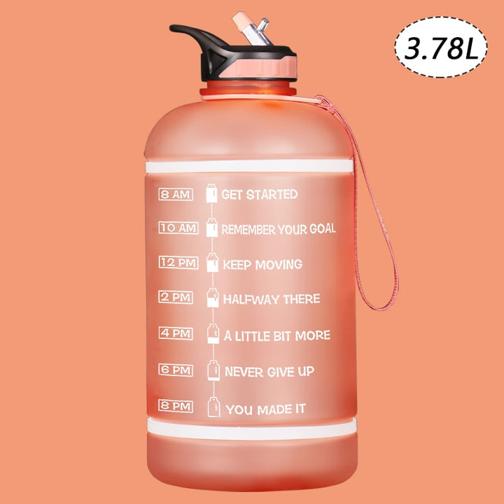 ZOMAKE 2.2/3.78L Gallon Water Bottle with Time Marker &amp; Straw, Motivational Water Jug BPA Free Leakproof Large Water Bottles Gym - Gufetto Brand 