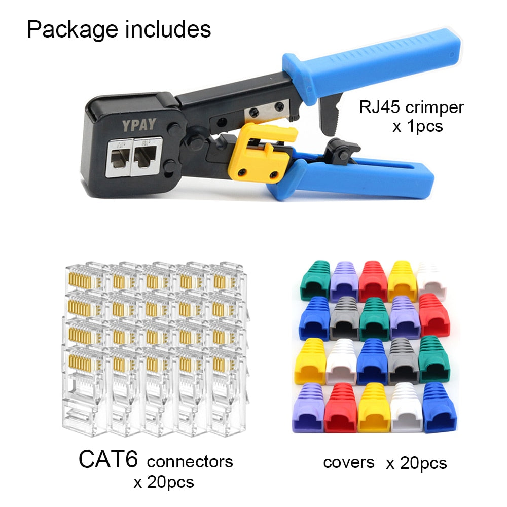 YPAY rj45 cable crimping tools crimper rg45 ethernet internet network pliers rj12 cat5 cat6 networking rj 45 Stripper clamp clip - Gufetto Brand 