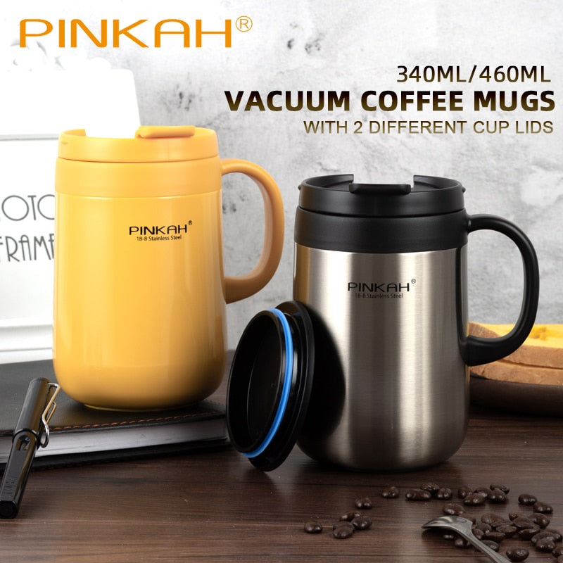 Vendita calda Pinkah Coffee Thermos Mug 340ml460ml Boccette per vuoto da ufficio Thermos per la casa Tazza con manico Tazza da tè isolata Tazza regalo - Gufetto Brand 