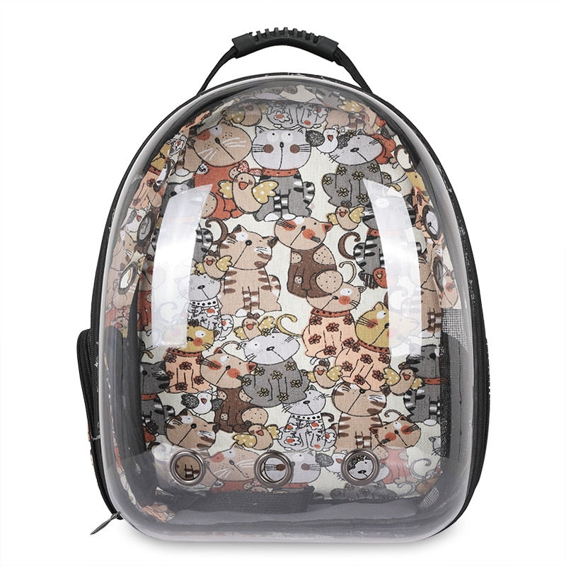 Borsa da trasporto per gatti Borsa a tracolla per animali domestici da esterno Borsa da viaggio portatile traspirante Borsa trasparente per cani di piccola taglia Gatti - Gufetto Brand 