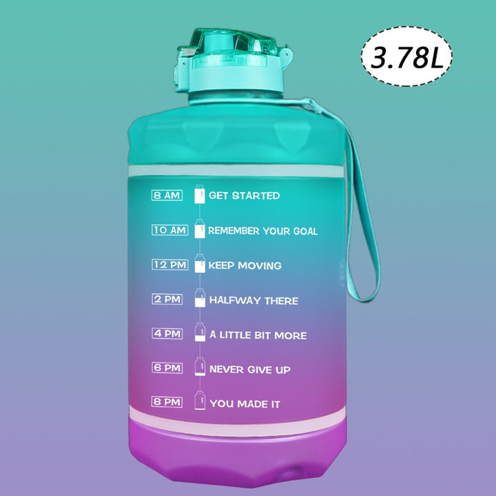 ZOMAKE 2.2/3.78L Gallon Water Bottle with Time Marker &amp; Straw, Motivational Water Jug BPA Free Leakproof Large Water Bottles Gym - Gufetto Brand 