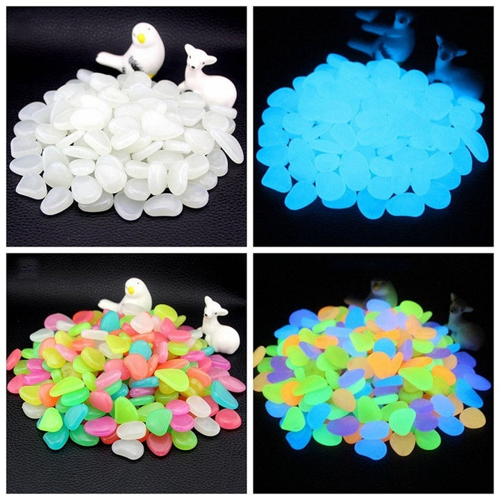 50/100pcs Luminous Stones Garden Pebbles Glow Stones Rocks for Walkways Garden Path Patio Lawn Garden Yard Decor - Gufetto Brand 