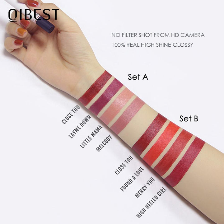 Rossetto Opaco 4 Colori/Set Trucco Labbra Tubo di Sigaretta Impermeabile di Lunga Durata - Gufetto Brand 